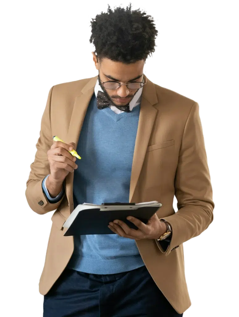 man holding a paper